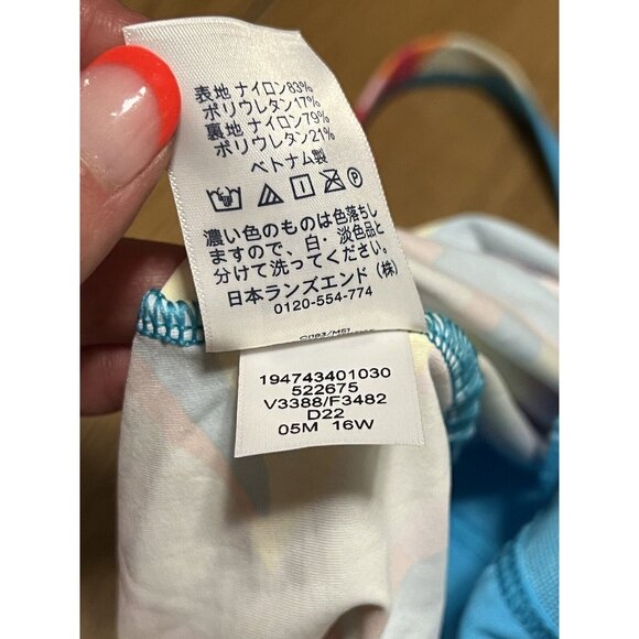 Lands End Bikini Swimsuit Top Plus Size 16W Elastic Colorful Beach Floral NWT - Picture 9 of 11